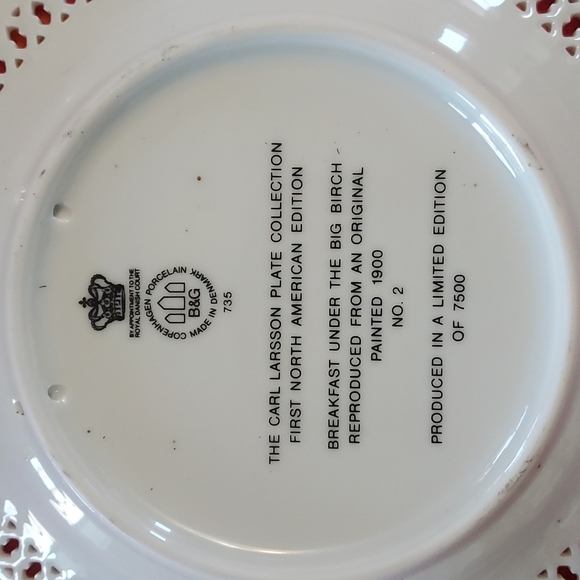 Vintage Wall Plate Country COTTAGE Shabby Chic "Breakfast under the Big Birch" - Picture 6 of 15